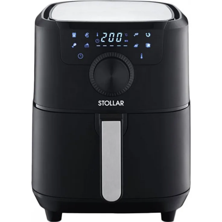 Stollar the Smart Air Fry AIR745 Heißluftfritteuse, 1500 Watt, 4,5 Liter, ohne Fett, 8 Programme, Thermostat, 30 Min. Timer, LCD-Display, schwarz