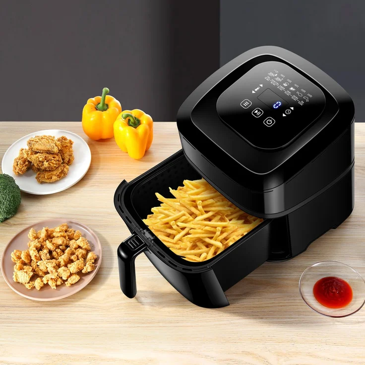 es Smart Home Heißluftfritteuse, 1800 Watt, 5,5 Liter, ohne Fett, per App steuerbar, schwarz – Bild 1