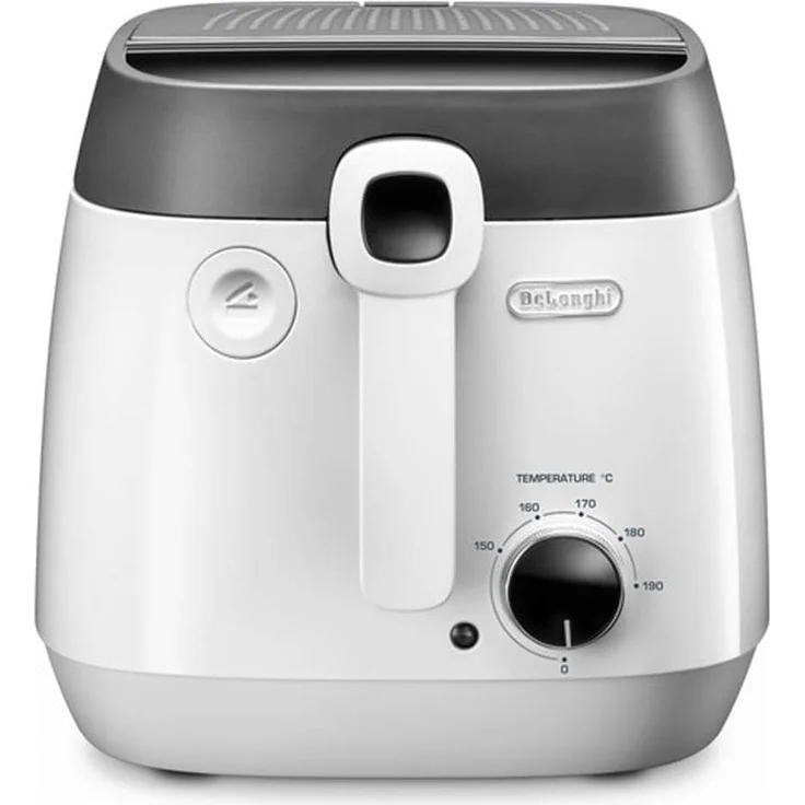 De'Longhi FS6025 Fritteuse, 1650 Watt, 2,4 Liter, Thermostat, Kunststoff, weiß, grau