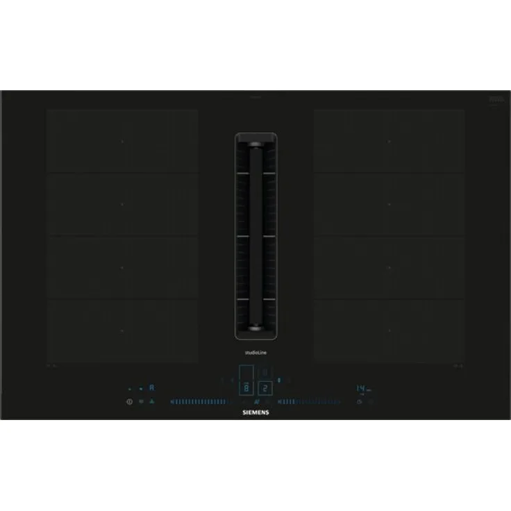 Siemens EX877NX68E Kochfeld mit Dunstabzug, Induktion, studioLine, Breite 80 cm, Anzahl der Kochstellen 4, schwarz