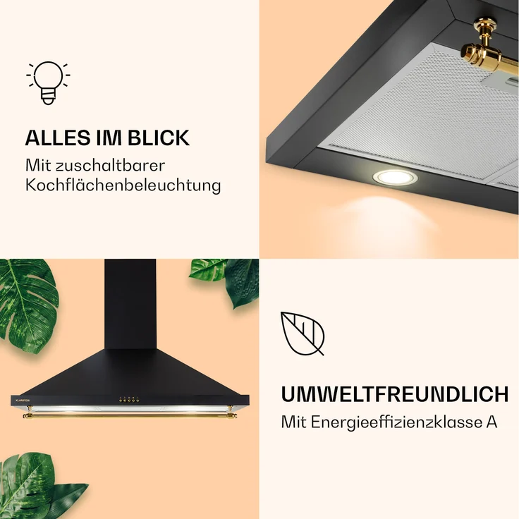 Klarstein Montblanc 90 Wandhaube, Wandmontage, Anzahl Gebläsestufen 3, Breite 90 cm, schwarz – Bild 3