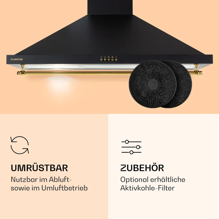Klarstein Montblanc 90 Wandhaube, Wandmontage, Anzahl Gebläsestufen 3, Breite 90 cm, schwarz – Bild 5