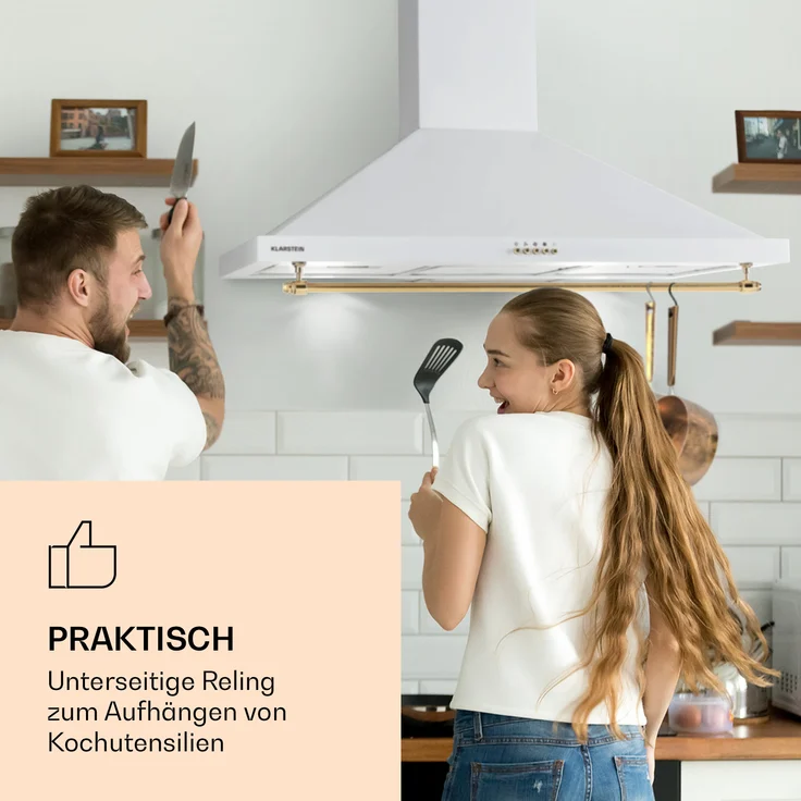 Klarstein Montblanc 90 Wandhaube, Wandmontage, Anzahl Gebläsestufen 3, Breite 90 cm, weiß – Bild 2