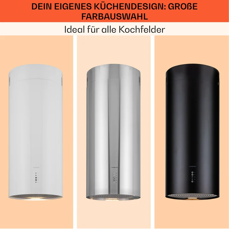 Klarstein Bolea Inselhaube, Deckenmontage, Anzahl Gebläsestufen 3, Breite 38 cm, edelstahl – Bild 7