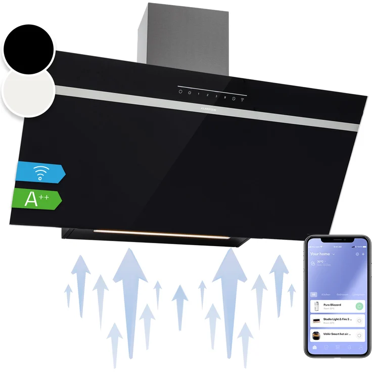 Klarstein Ava 90 Wandhaube, Wandmontage, Anzahl Gebläsestufen 3, Breite 90 cm, schwarz – Bild 1