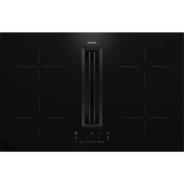 Miele KMDA 7272 FL-U Kochfeld mit Dunstabzug, Umluft, rahmenlos, Einbaugerät, Breite 75 cm, Anzahl Gebläsestufen 4, schwarz