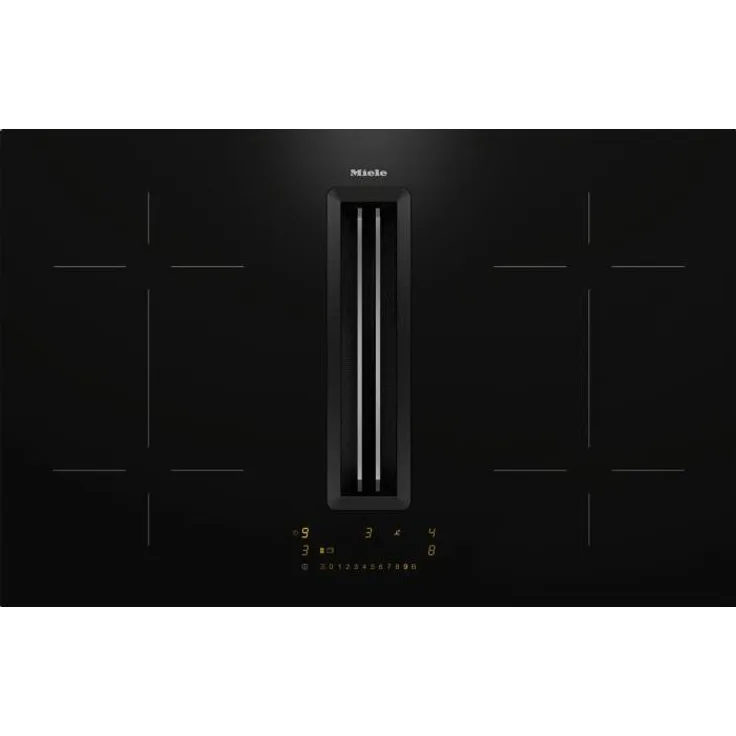 Miele KMDA 7473 FL-U Kochfeld mit Dunstabzug, Umluft, rahmenlos, Einbaugerät, Breite 75 cm, Anzahl Gebläsestufen 4, schwarz