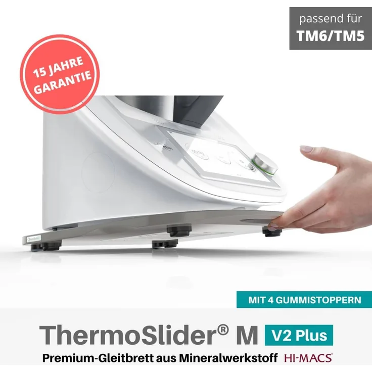 Wundermix ThermoSlider M V2 Plus Premium-Gleitbrett für Thermomix TM6, TM5, Steel Grey
