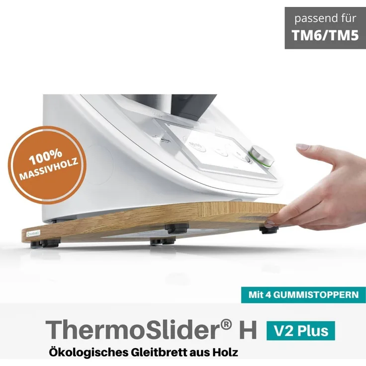 Wundermix ThermoSlider H V2 Plus, Eiche, Premium-Gleitbrett für Thermomix TM6, TM5