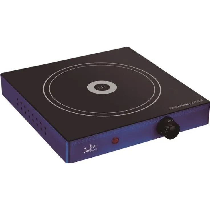 JATA Induktionskochplatte V140, Arbeitsplatte Keramik, Vitrotek, 1 Zone(n), schwarz, blau