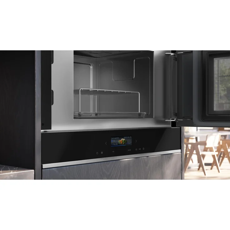 Siemens BE732R1B1 iQ700 Mikrowelle mit Grillfunktion, Einbaugerät, 21 Liter Garraum, 900 Watt, Türanschlag rechts, 10 Programme, Edelstahl, schwarz – Bild 4