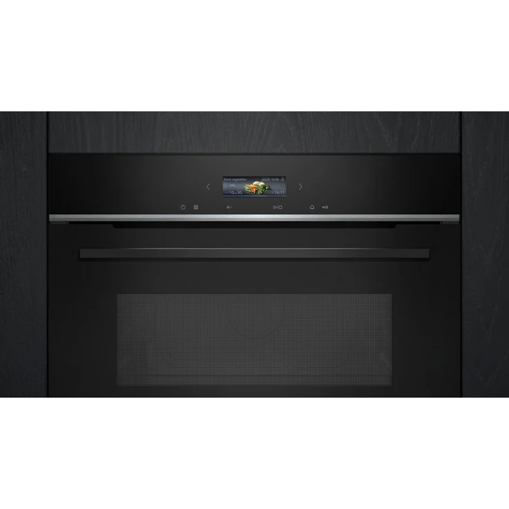 Siemens CE732GXB1 iQ700 Mikrowelle mit Grill, Einbaugerät, 36 Liter Garraum, 1000 Watt, 10 Programme, Edelstahl, schwarz – Bild 3