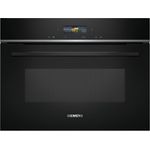 Siemens CE732GXB1 iQ700 Mikrowelle mit Grill, Einbaugerät, 36 Liter Garraum, 1000 Watt, 10 Programme, Edelstahl, schwarz