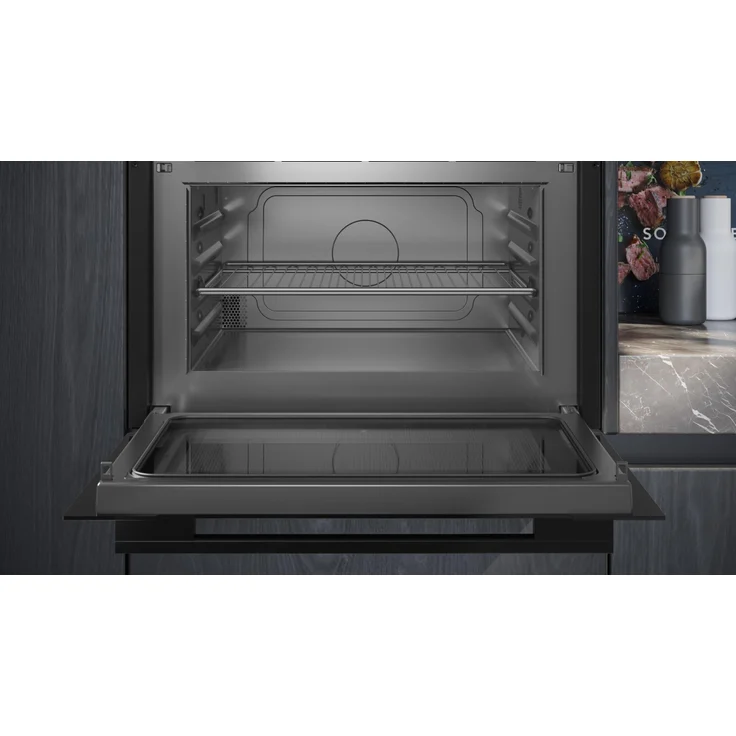Siemens CE732GXB1 iQ700 Mikrowelle mit Grill, Einbaugerät, 36 Liter Garraum, 1000 Watt, 10 Programme, Edelstahl, schwarz – Bild 2