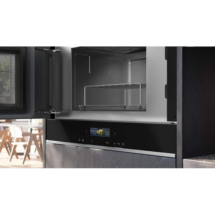 Siemens BE732L1B1 iQ700 Mikrowelle mit Grill, Einbaugerät, 21 Liter Garraum, 900 Watt, 5 Leistungsstufen, Edelstahl, schwarz – Bild 3