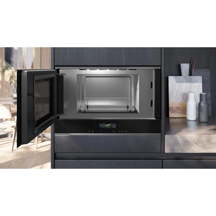 Siemens BE732L1B1 iQ700 Mikrowelle mit Grill, Einbaugerät, 21 Liter Garraum, 900 Watt, 5 Leistungsstufen, Edelstahl, schwarz – Bild 4