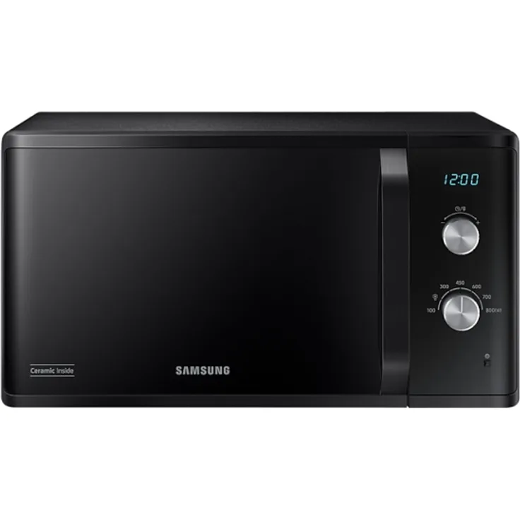 Samsung MS23K3614AK-BA Mikrowelle, Standgerät, 23 l Garraum, 800 W, 6 Leistungsstufen, Tasten, Drehregler, schwarz