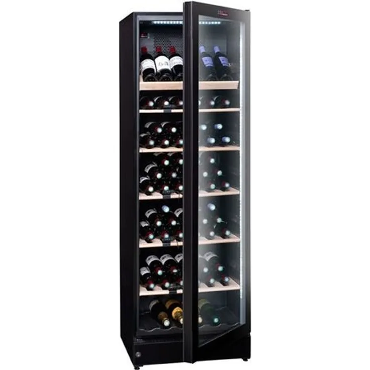 La Sommeliere VIP196 Weinkühlschrank, freistehend, schwarz, 195 Flaschen, Energieklasse G