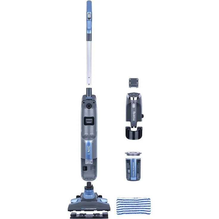 H. Koenig ARYA600 Dampfstaubsauger, 1800 Watt, 4 bar Dampfdruck, Zyklon-Technologie, blau – Bild 2