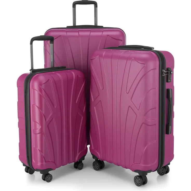 Suitline - 3er Koffer-Set Trolley-Set Rollkoffer Hartschalen-Koffer Reisekoffer, TSA, (S, M & L)
