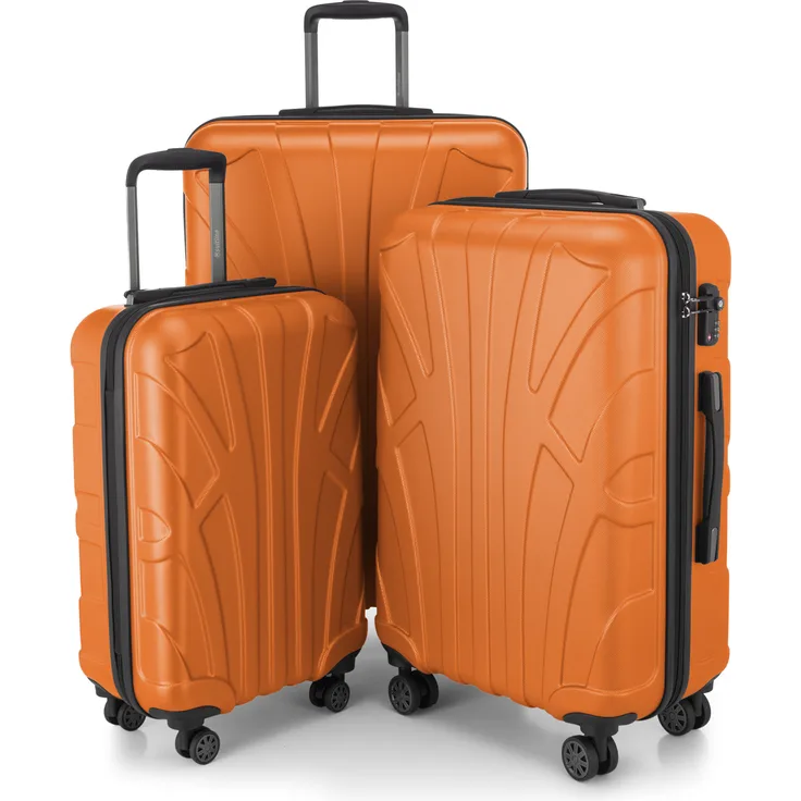 Suitline - 3er Koffer-Set Trolley-Set Rollkoffer Hartschalen-Koffer Reisekoffer, TSA, (S, M & L)