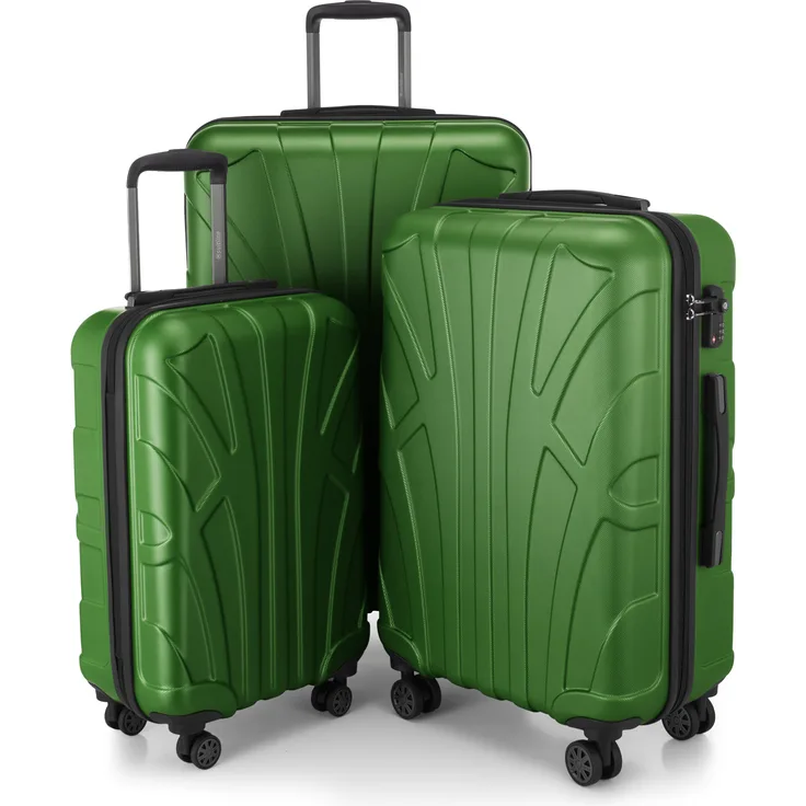 Suitline - 3er Koffer-Set Trolley-Set Rollkoffer Hartschalen-Koffer Reisekoffer, TSA, (S, M & L)