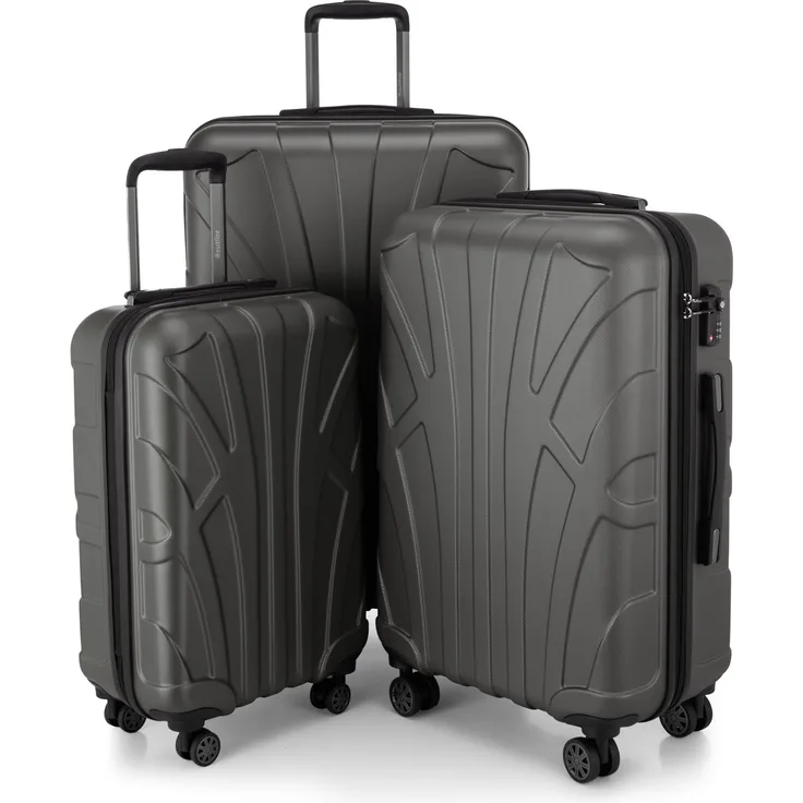 Suitline - 3er Koffer-Set Trolley-Set Rollkoffer Hartschalen-Koffer Reisekoffer, TSA, (S, M & L)