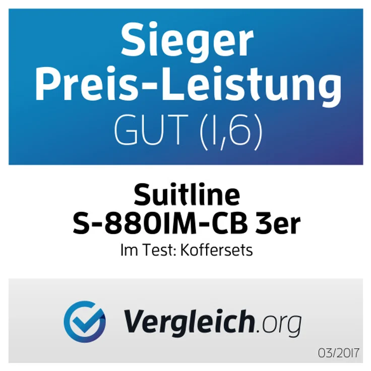 Suitline - 3er Koffer-Set Trolley-Set Rollkoffer Hartschalen-Koffer Reisekoffer, TSA, (S, M & L) – Bild 3