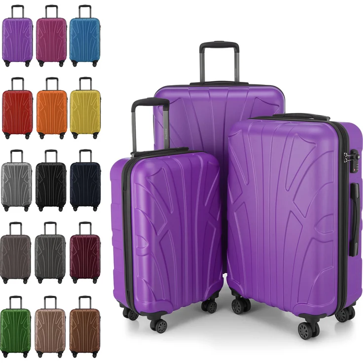 Suitline - 3er Koffer-Set Trolley-Set Rollkoffer Hartschalen-Koffer Reisekoffer, TSA, (S, M & L) – Bild 2
