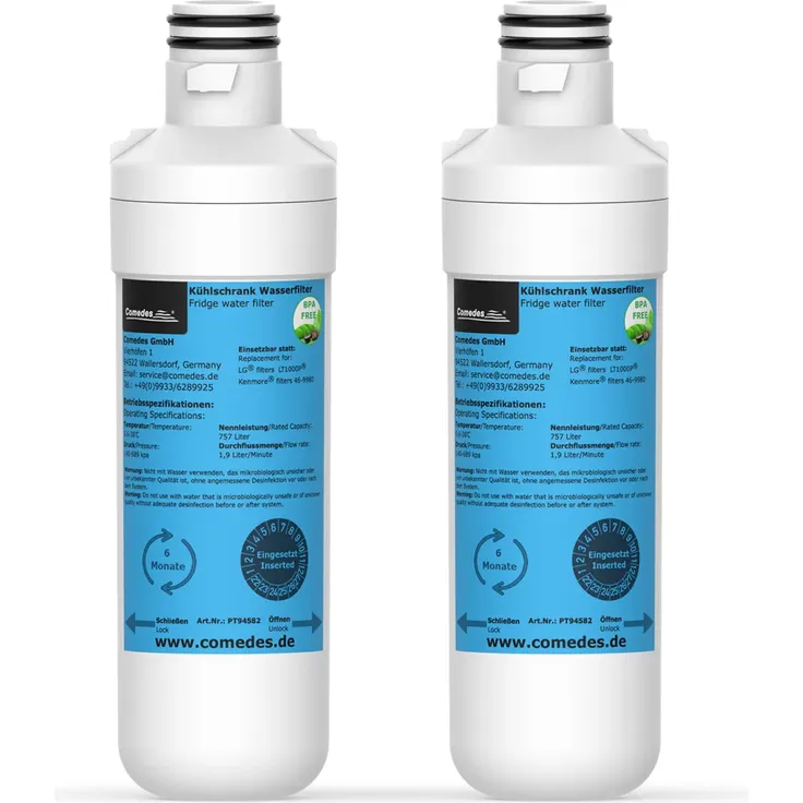 2er Set Comedes Wasserfilter passend für LG & Kenmore Kühlschränke
