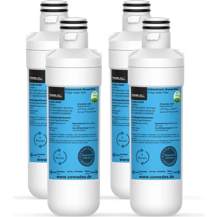 4er Set Comedes Wasserfilter passend für LG & Kenmore Kühlschränke