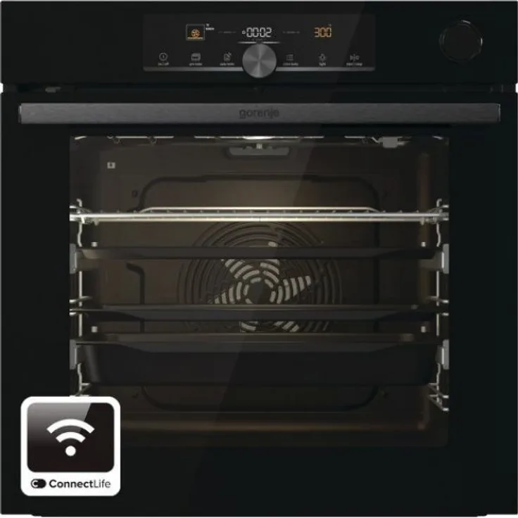 Gorenje BPSA6747A08BGWI Einbaubackofen, Easy Clean, Innenbeleuchtung, Automatikprogramme, Garraum 77 l, Breite 59,5 cm, schwarz