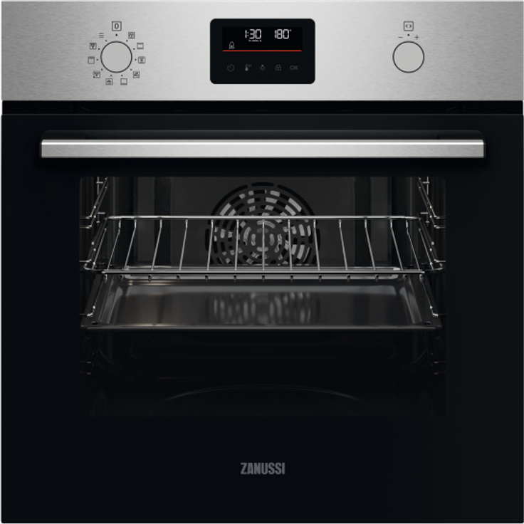 Zanussi ZOPKE6X3 Einbaubackofen, Antifingerprint, Pyrolyse, Garraum 72 l, Breite 59,4 cm, edelstahl