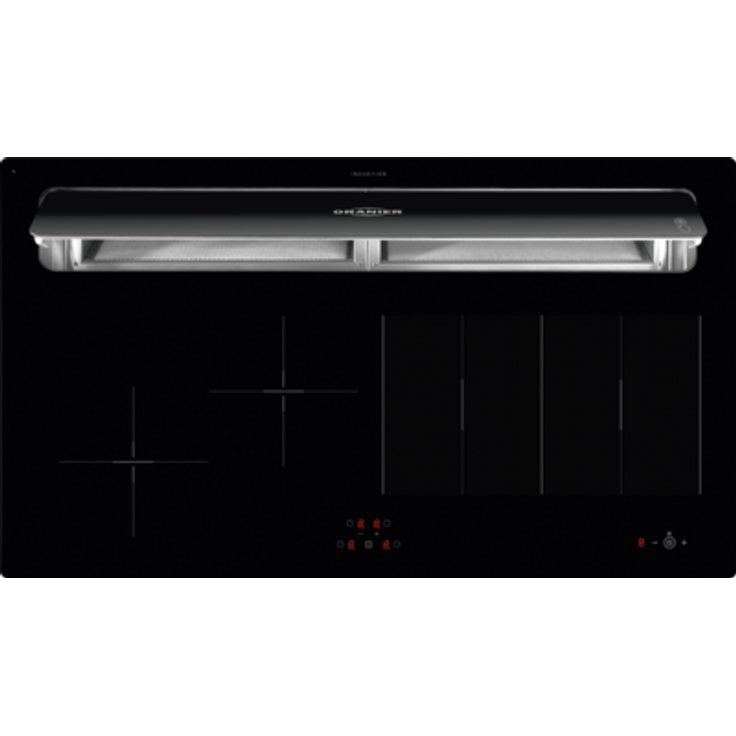 Oranier KXI 1092 TC Kochfeld mit Dunstabzug, FlexX-Induktion mit Kochfeldabzug Umluft, rahmenlos, Breite 90 cm, 4 Zonen, Autark, schwarz