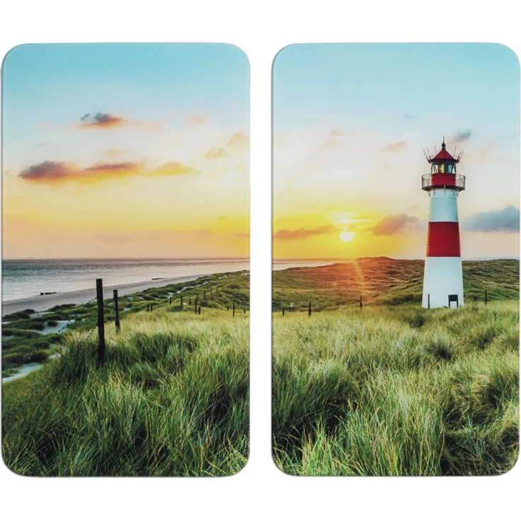 Herdabdeckplatten LIGHTHOUSE, Glas, 2er-Set