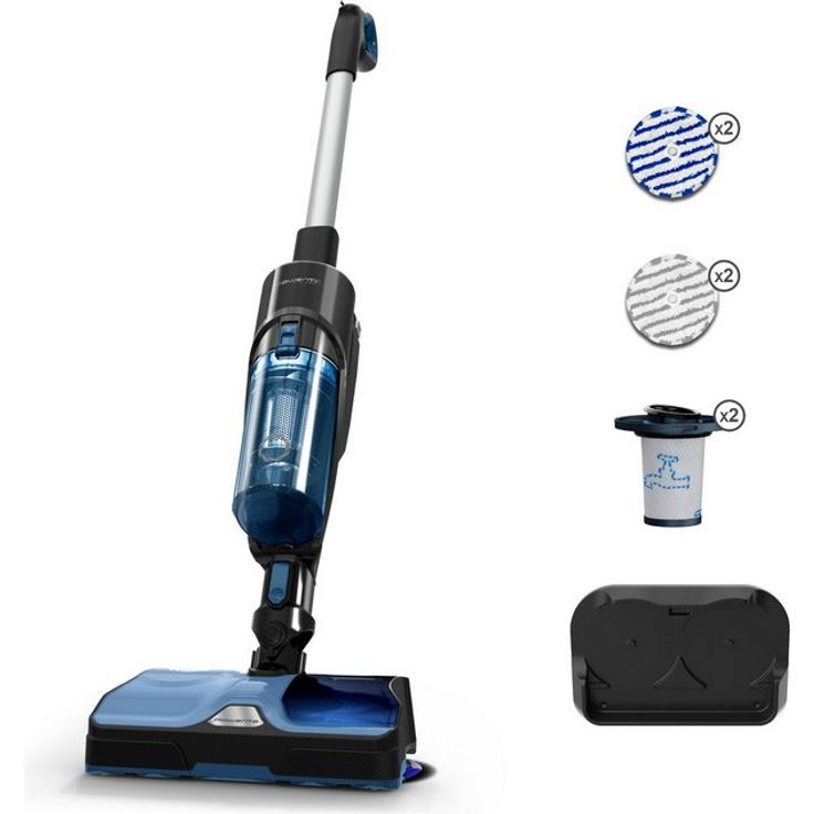Rowenta GZ3038 X-Combo Handstaubsauger mit Wischfunktion, 60 min Akkubetrieb, Trocken- und Wischsaugen, blau-schwarz – Bild 5