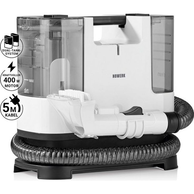 N8WERK Nass-Trocken-Sauger Waschsauger Teppichreiniger Portable Clean, 400 W, Saugwischer Nasssauger Staubsauger – Bild 5