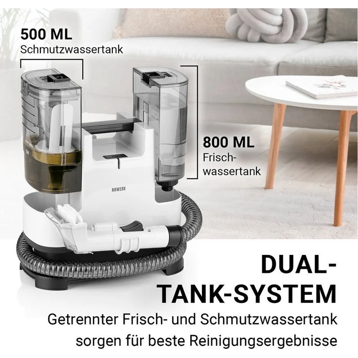 N8WERK Nass-Trocken-Sauger Waschsauger Teppichreiniger Portable Clean, 400 W, Saugwischer Nasssauger Staubsauger – Bild 3