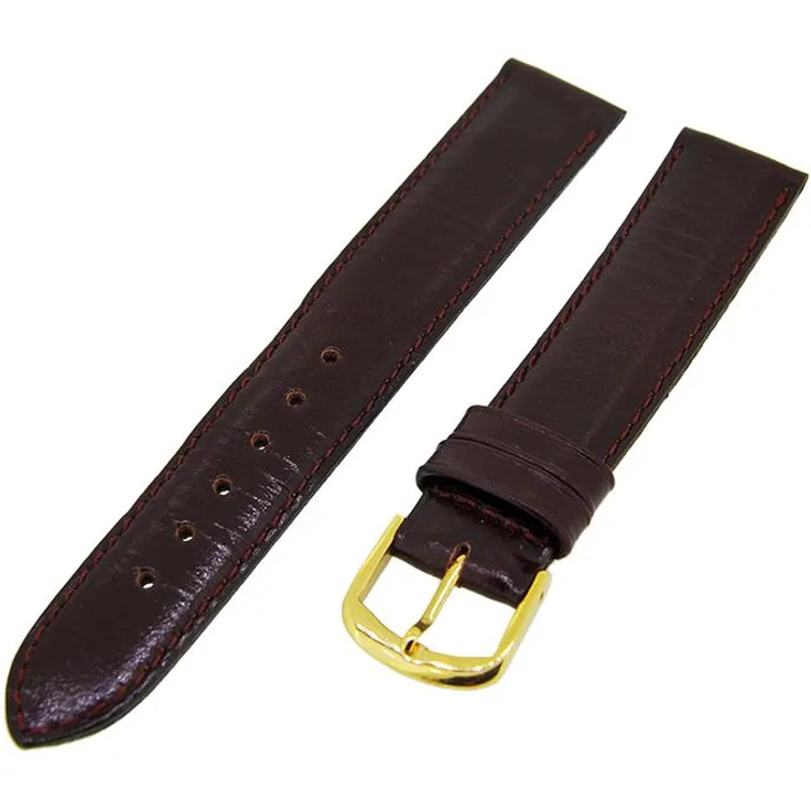 Uhrenarmband Lederband Braun 20mm TiT Dornschließe Silber Ersatzband 14705