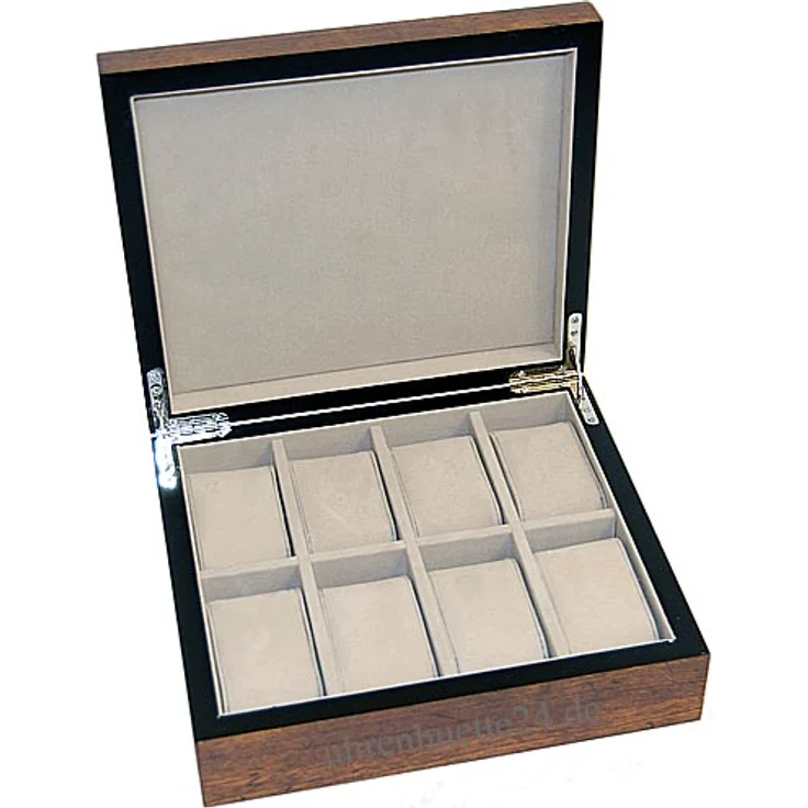 Uhrenkoffer Uhrenbox aus Echtholz W-062 für 8 Uhren 704 - Preisvergleich – Bild 2