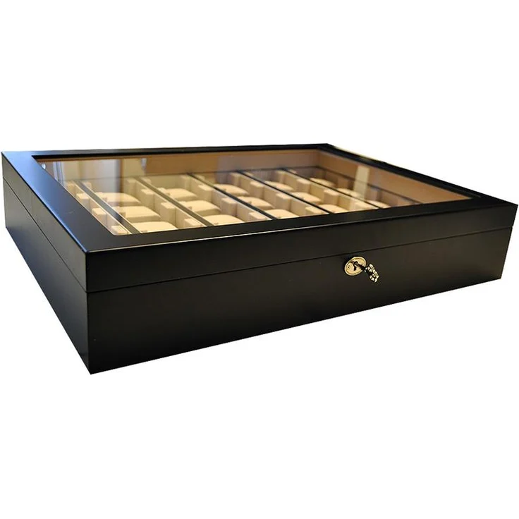 Uhrenvitrine Wandvitrine für 30 Uhren schwarz mit Sichtfenster – Bild 4