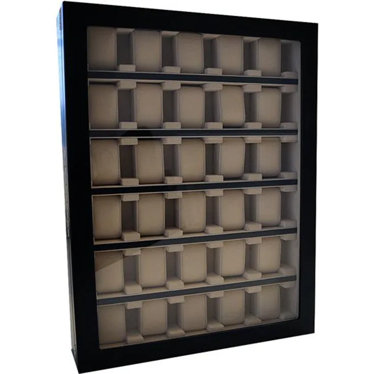 Uhrenvitrine Wandvitrine für 30 Uhren schwarz mit Sichtfenster