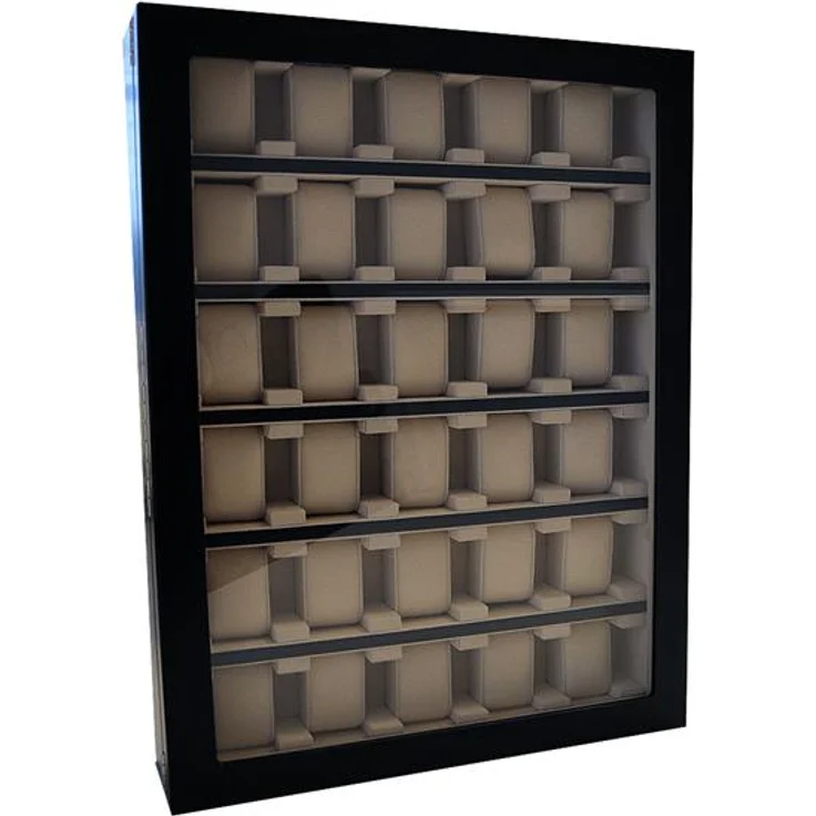 Uhrenvitrine Wandvitrine für 30 Uhren schwarz mit Sichtfenster – Bild 1