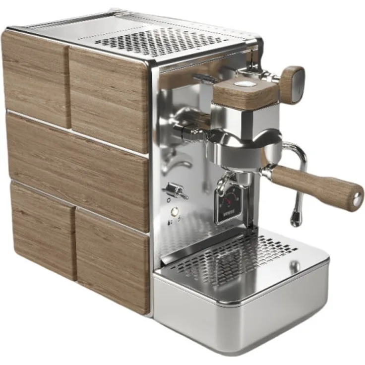 Stone Mine Premium Wood Espressomaschine, Vibrationspumpe, Zweikreiser, Manometer, Edelstahl, grün
