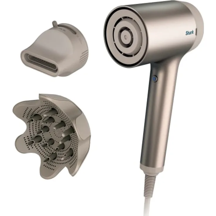 Shark HD110SLEU Haartrockner 2-in-1 STYLE iQ-Technologie, 1600 Watt, 3 Temperaturstufen, mit Kalttaste, Ionen-Haartrockner, stone