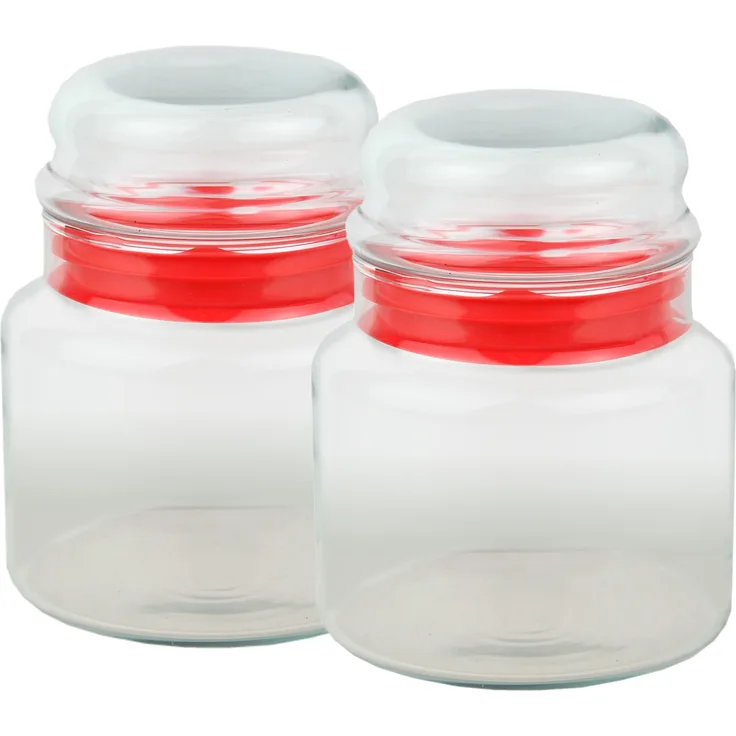 2er Set Vorratsdose Prestige - 635ml Vorratsbehälter aus Kristallglas mit Aromaverschluss