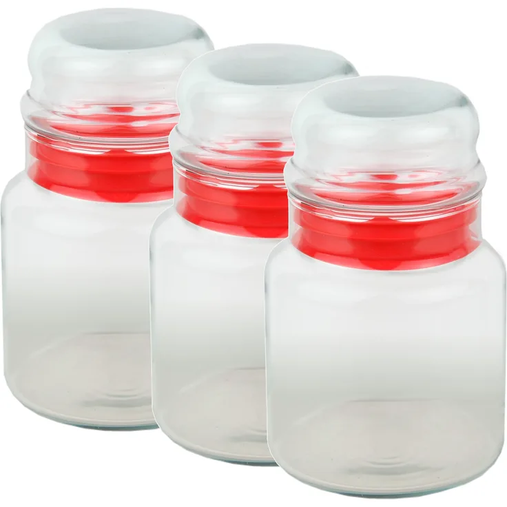 3er Set Vorratsdose Prestige - 290ml Vorratsbehälter aus Kristallglas mit Aromaverschluss