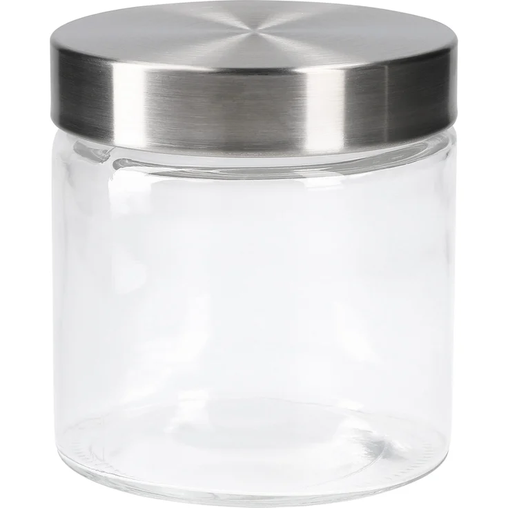 24tlg Set Vorratsglas Bera Edelstahldeckel silber Ø11cm 0.8L Glasdosen Dosen Aufbewahrungsbehälter – Bild 4