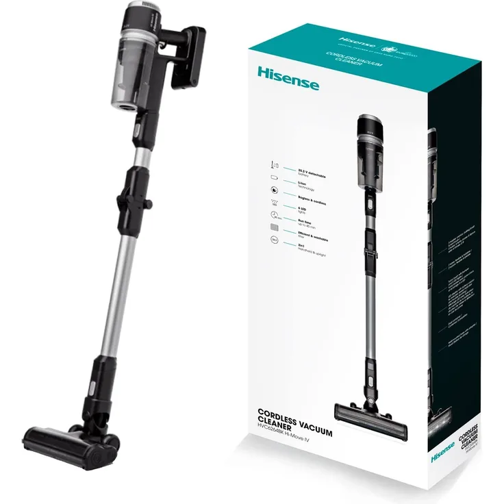 Hisense HVC6264BK Handstaubsauger, 45 min Akkubetrieb, Zyklon-Technologie, schwarz