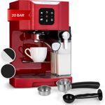 BellaVita Kaffeemaschine 3-in-1 1450 W 20 Bar Milchschäumer Rot